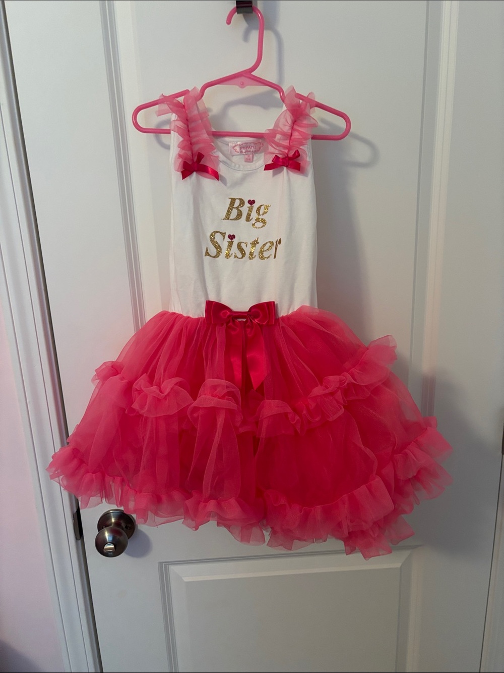 Popatu Pink and White 'Big Sister' Tulle Party Dress